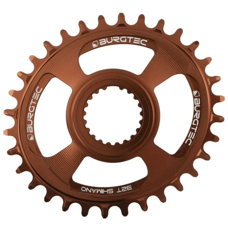 Pinion față pentru bicicletă BURGTEC Oval Shimano Direct Mount Thick Thin Chainring - 32T - Kash Bronze Chilipir